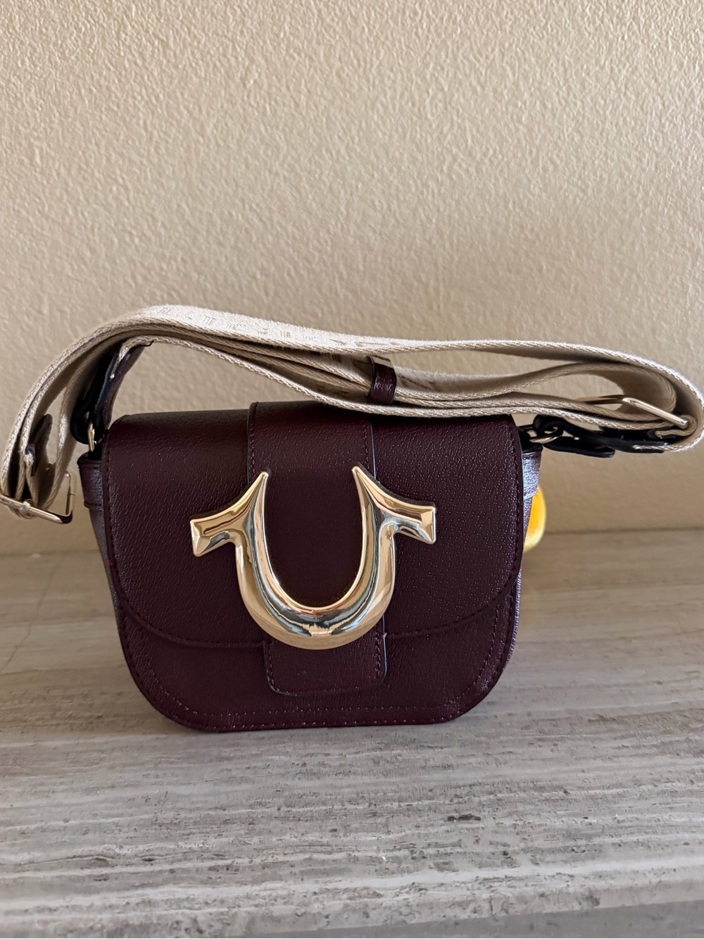True Religion Burgundy Leather Crossbody Bag - New without tags